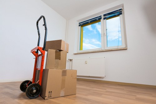 Family home move preparation in Whitechapel with labelled boxes