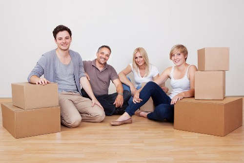Packing boxes and household items for a removal service